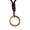 Natural Tiger Eye Pendant Necklaces PW-WG76159-01-1