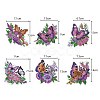 6Pcs Butterfly DIY Diamond Painting Keychain Kit PW-WG95088-01-5