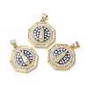 Brass Micro Pave Cubic Zirconia Pendants KK-K385-021G-2