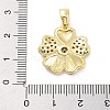 Rack Plating Brass Micro Pave Cubic Zirconia Pendants KK-Z071-75G-01-3