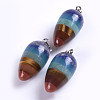 Chakras Natural Mixed Stone Pointed Pendants G-J384-05A-2