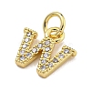 Initial Letter Brass with Cubic Zirconia Charms KK-Q814-26W-G-2