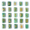 Rectangle Natural Green Aventurine Rune Stones PW-WG62729-03-1