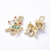 Golden Plated Alloy Enamel Pendants X-ENAM-D040-E02-G-2