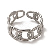 304 Stainless Steel Open Cuff Ring RJEW-C068-09P-2