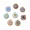 Alloy Printed Pendants PALLOY-D581-03-1