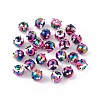 UV Plating Rainbow Iridescent Acrylic Enamel Beads OACR-I003-08-1