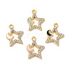 Rack Plating Alloy Rhinestone Pendants PALLOY-O106-27G-1