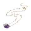 Natural Amethyst Raw Stone Pendant Necklace for Women NJEW-JN03781-03-2