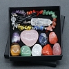Tumbled and Heart Stone & Bracelet & Necklace Mixed Natural Gemstone Healing Stones Set PW-WG44401-01-1