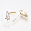 Brass Stud Earring Findings X-KK-T038-492C-2