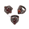 Natural Carnelian Retro Finger Rings RJEW-B067-01R-14-1