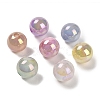 Round UV Plating Luminous Rainbow Iridescent Acrylic Beads LACR-R001-10A-2