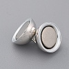 Platinum Plated 925 Sterling Silver Round Magnetic Clasps STER-K014-H672-10mm-P-2