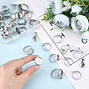 DICOSMETIC 48Pcs 8 Style Adjustable 304 Stainless Steel Finger Rings Components STAS-DC0004-37-2