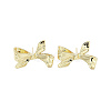 Bowknot Brass Stud Earrings EJEW-Q811-03G-1