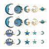 80Pcs 10 Style Celestial Alloy Enamel Pendants ENAM-LS0001-30-1