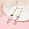 Moon & Star & Sun Brass Asymmetrical Earrings EJEW-JE05454-2