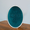 Oval Velvet Cover MDF Jewelry Display Stands ODIS-WH0025-105-5
