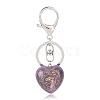 Natural Amethyst Heart with Eye of Horus Keychain PW-WG82166-04-1