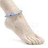 4Pcs 4 Style Handmade Polymer Clay Disc Surfer Stretch Anklets Set AJEW-AN00503-3