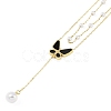 Ion Plating(IP) Golden Tone 304 Stainless Steel Double Layer Butterfly Pendant Necklaces for Women NJEW-K276-08G-01-1