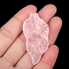 Natural Rose Quartz Carved Healing Leaf Stone PW-WG31545-01-1