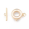 Brass with Shell Toggle Clasps KK-N216-515-3