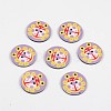2-Hole Flat Round with Ladybird Pattern Acrylic Buttons BUTT-F055-06D-1