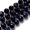 Natural Blue Tiger Eye Beads Strand G-M367-30B-1