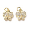 Brass Micro Pave Clear Cubic Zirconia Charms X-ZIRC-Q024-07G-2