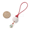 Christmas Tree Alloy Enamel with Rhinestone Pendant Decorations HJEW-JM02097-3