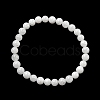 Natural White Jade Beaded Stretch Bracelets BJEW-F202-06-01-2
