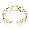 Brass Micro Pave Clear Cubic Zirconia Cuff Bangles BJEW-S142-016-NF-3