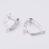 Brass Micro Pave Cubic Zirconia Hoop Earring Findings with Latch Back Closure ZIRC-K075-35P-3