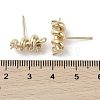 Brass with Clear Cubic Zirconia Stud Earring Findings KK-G491-54G-3