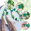 150Pcs 5 Styles Saint Patrick's Day Wood European Beads Set WOOD-SZ0001-27-3