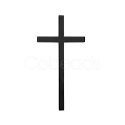 Rubber Wood Cross Wall Decoration AJEW-WH0083-31-1