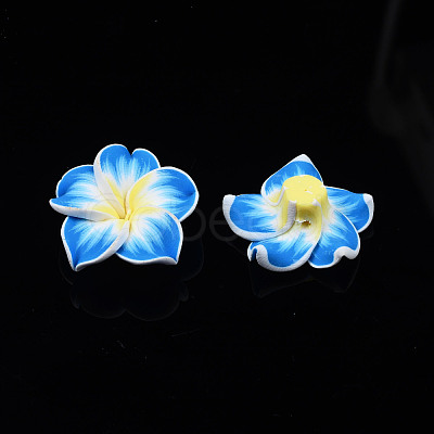 Handmade Polymer Clay 3D Flower Plumeria Beads CLAY-Q192-30mm-05-1