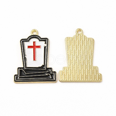 Halloween Theme Rack Plating Spray Painted Alloy Enamel Pendants FIND-G054-13LG-01-1