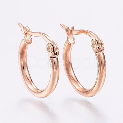 304 Stainless Steel Hoop Earrings X-EJEW-F105-12RG-1