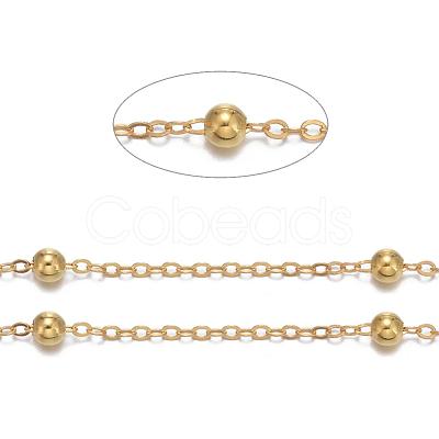 Brass Flat Oval Cable Chains X-CHC018Y-G-1