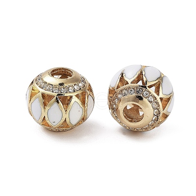 Golden Plated Alloy Enamel European Beads FIND-E046-10G-02-1