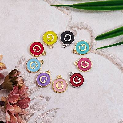 120Pcs 12 Colors Golden Plated Alloy Charms ENAM-SZ0001-64G-1