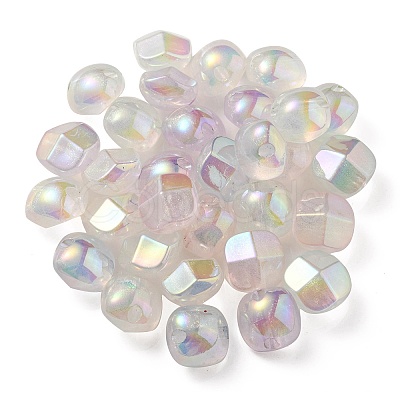 UV Plating Luminous Transparent Acrylic Beads OACR-P010-01-1