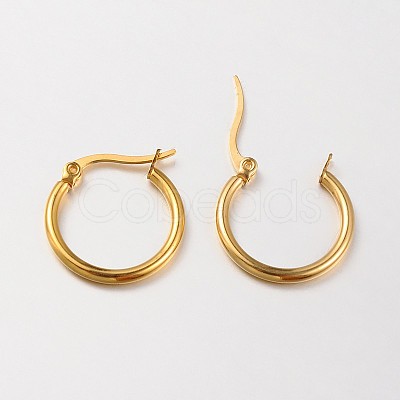 Ion Plating(IP) 304 Stainless Steel Hoop Earrings EJEW-N0016-11G-B-1