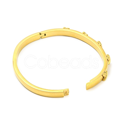 Ion Plating(IP) 304 Stainless Steel Hinged Bangle BJEW-P298-01G-1