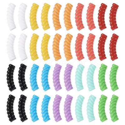 Pandahall 100Pcs 10 Colors Opaque Acrylic Beads OACR-TA0001-22-1