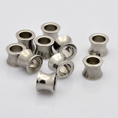 Tarnish Resistant Column 304 Stainless Steel Large Hole Beads STAS-N020-12-10mm-1