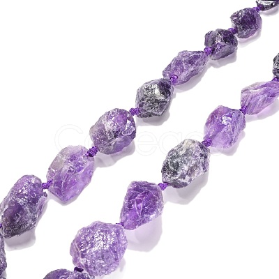 Natural Amethyst Beads Strands G-G486-01-1